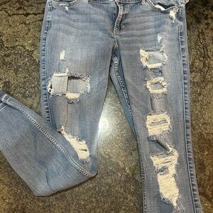 Distressed Hollister Light Blue Women's Jeans